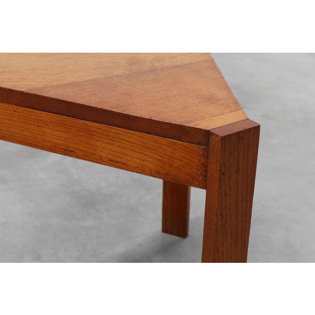 Triangular Oak Stacking Tables, France, 1960s, Set of 3 For Sale - Image 10 of 14