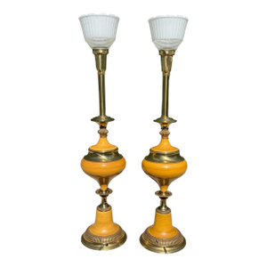 1970s Stiffel Torch Table Lamps - a Pair