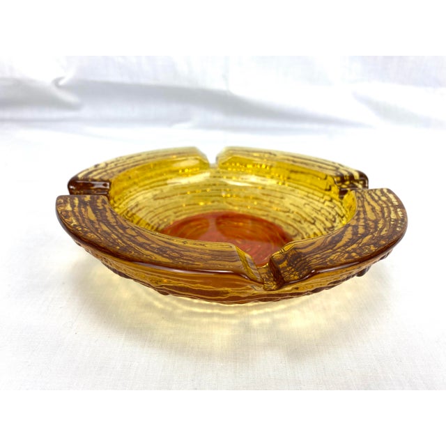 1960s Vintage Blenko Amber Glass Ashtray Chairish