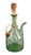Vintage Hand Blown Italian Green Glass Wine Decanter Ice Chamber Raffia Stopper For Sale - Image 9 of 9