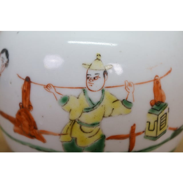 2 Antique Chinese Qing Famille Verte Porcelain Ginger Jars Mantel Urns For Sale - Image 16 of 18