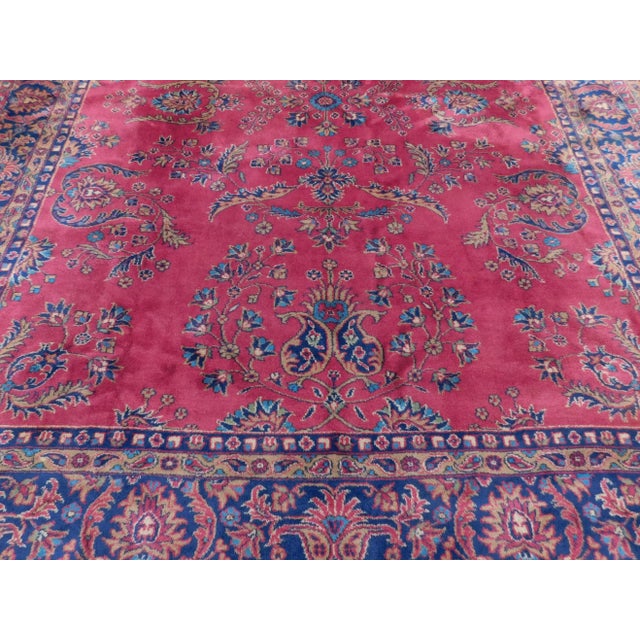 1940s Mid Century Vintage Hand-Knotted Turkish Rug. 8'9"x 11' For Sale - Image 9 of 13