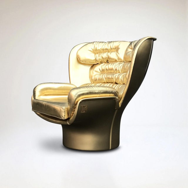 Golden Elda Chair by Joe Colombo for Longhi, Italy, 2010s For Sale - Image 12 of 12