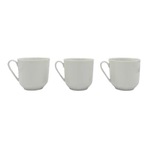 Vintage Arzburg Germany Set of 3 White Porcelain Coffee Demitasse Cups