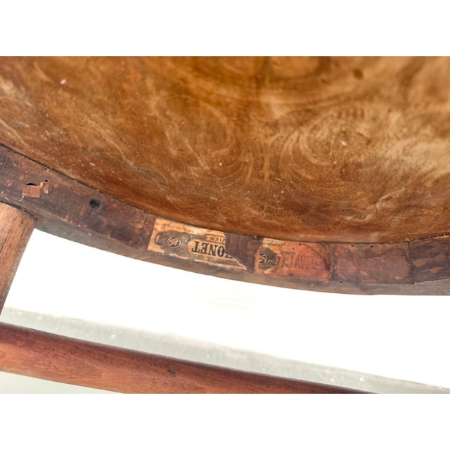 Bent Beechwood Desk Chairs with Pyrographed Seats from Thonet, 1930s, Set of 2 For Sale - Image 12 of 17