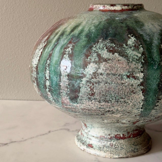 Large Drip Glaze Ceramic Studio Pottery Vase, C. 1972 Chairish