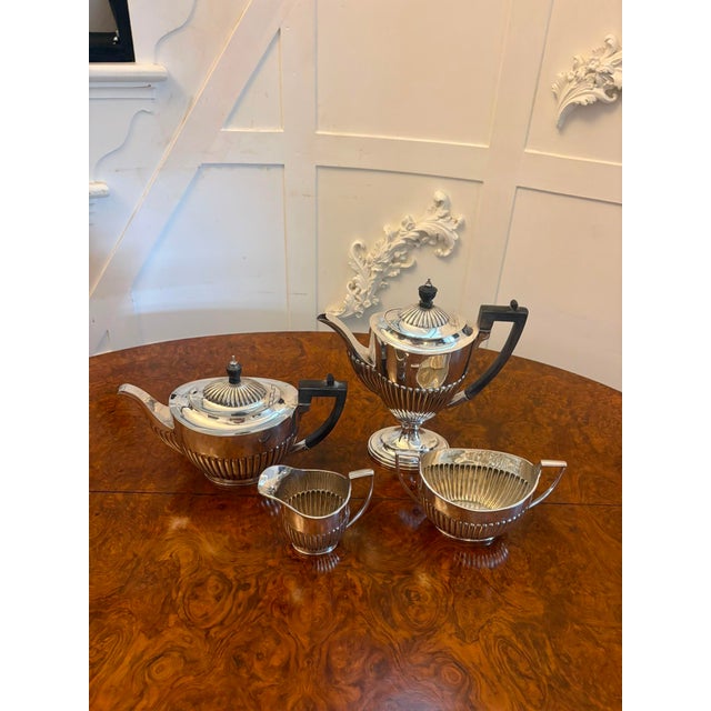 Antique Edwardian Silver Plated Tea and Coffee Set, 1900, Set of 4 For Sale - Image 13 of 18