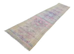 Contemporary Abstract Turkish Oushak Runner With Tribal Design 3' X 16'2''