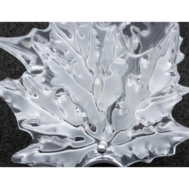Transparent Pair of Lalique Crystal and Chrome "Champs Elysees" Wall Sconces For Sale - Image 8 of 15