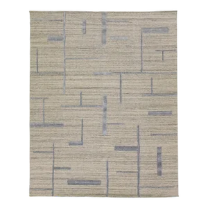1960s Beige Contemporary Texture Handmade Wool & Viscose Rug