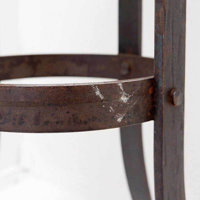 Brutalist Bar Stools in Oak and Wrought Iron, 1960s, Set of 2 For Sale - Image 12 of 14