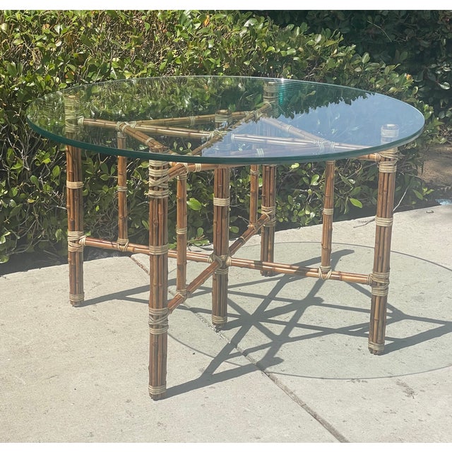 Late 20th Century Authentic McGuire Vintage Bamboo Dining Table For Sale - Image 10 of 10
