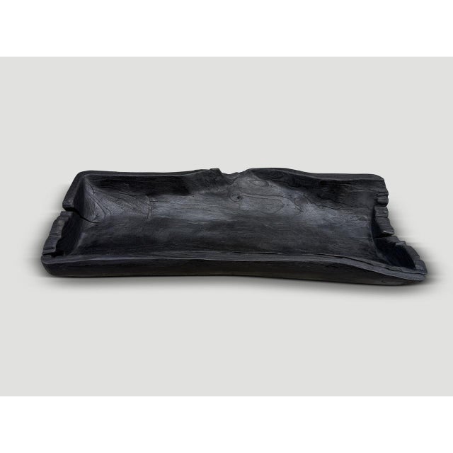 Andrianna Shamaris Sculptural Charred Teak Wood Vessel For Sale - Image 16 of 18