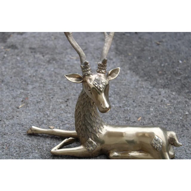 Deer Sculpture in Solid Brass, Italy, 1950s For Sale - Image 6 of 8