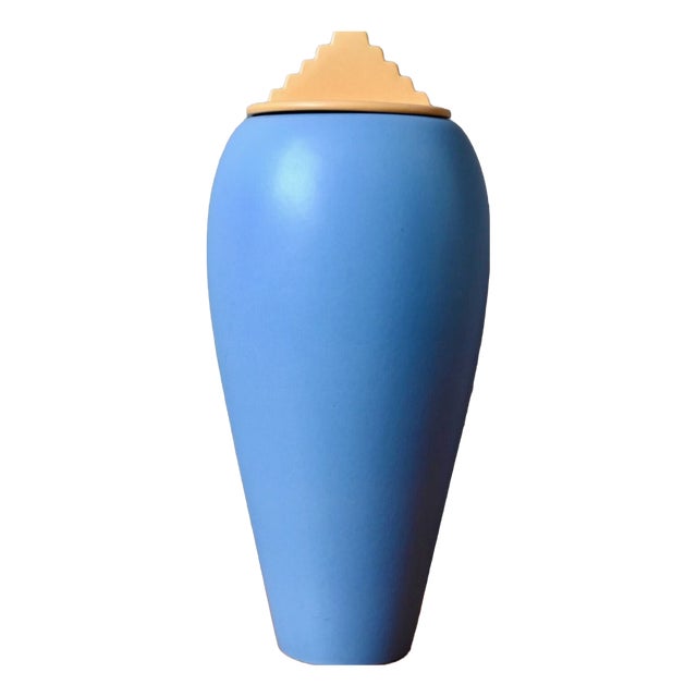Modernist French Ceramic Covered Vase from Saint Clement, 1980s For Sale