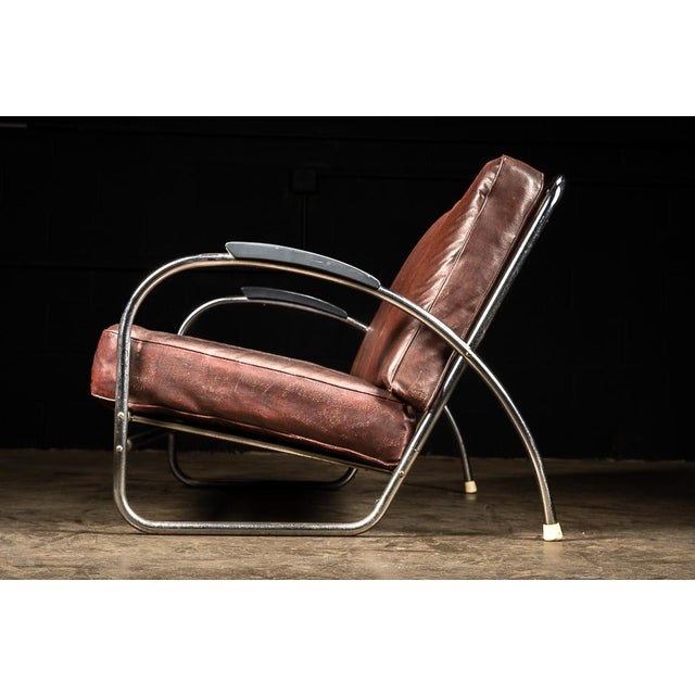 C. 1930 Streamline Art Deco Kem Weber Burgundy Sofa For Sale In Chicago - Image 6 of 6