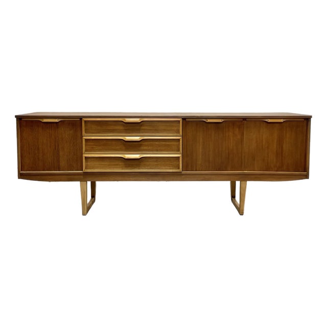 Extra Long Mid Century Modern Danish Teak Square Leg Credenza, C. 1960's For Sale