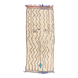 Vintage Azilal Moroccan Rug, 03'09 X 09'00 For Sale