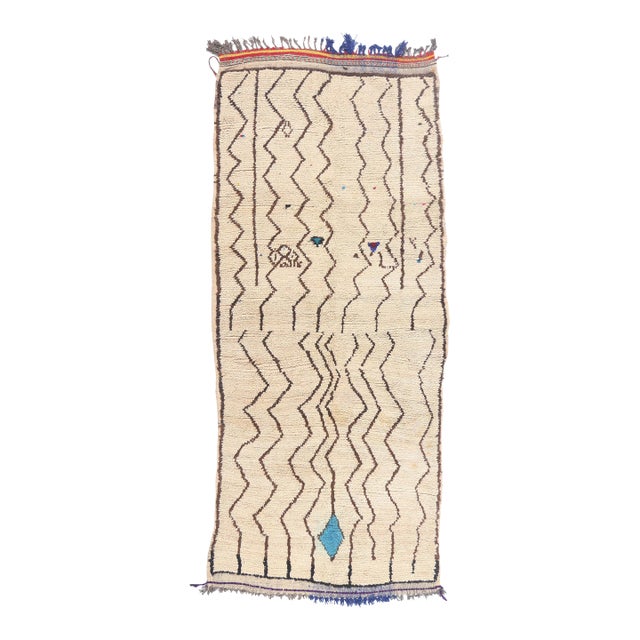 Vintage Azilal Moroccan Rug, 03'09 X 09'00 For Sale
