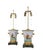 This pair of lamps features a neoclassical "campana" urn-shaped design, with a beautifully hand-painted nautical landscape...