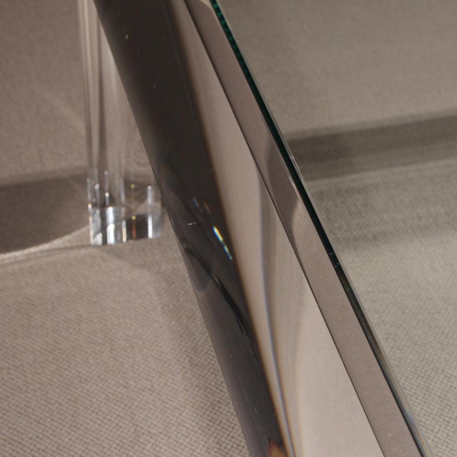 Rectangular Acrylic and Brass Coffee Table in the style of Karl Springer, 1970s For Sale - Image 14 of 18