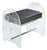 Acrylic Glass Vanity Stool Bench with New Faux Snakeskin Upholstery, 1970 For Sale
