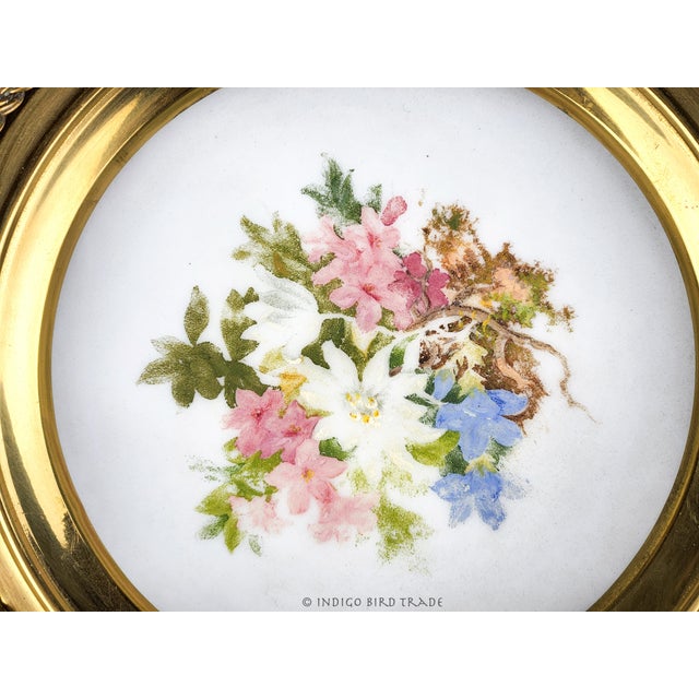 Mid 1800s German Bisque Porcelain Plate Enclosed to Brass Pedestal Base with Old Newspapers A very interesting piece. The...