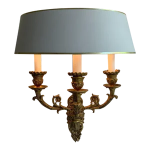 Antique French Louis XV Style Gilt Bronze Three Light Wall Sconce