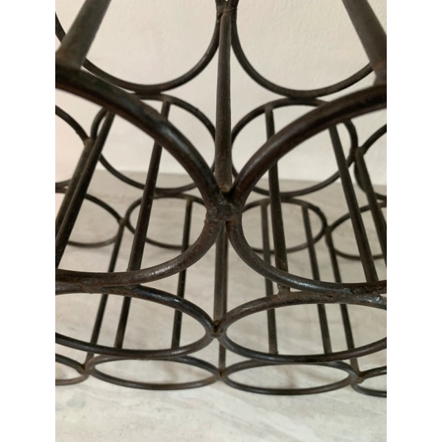 Mid-Century Modernist Welded Iron Minimalist Wine Rack For Sale In Seattle - Image 6 of 10