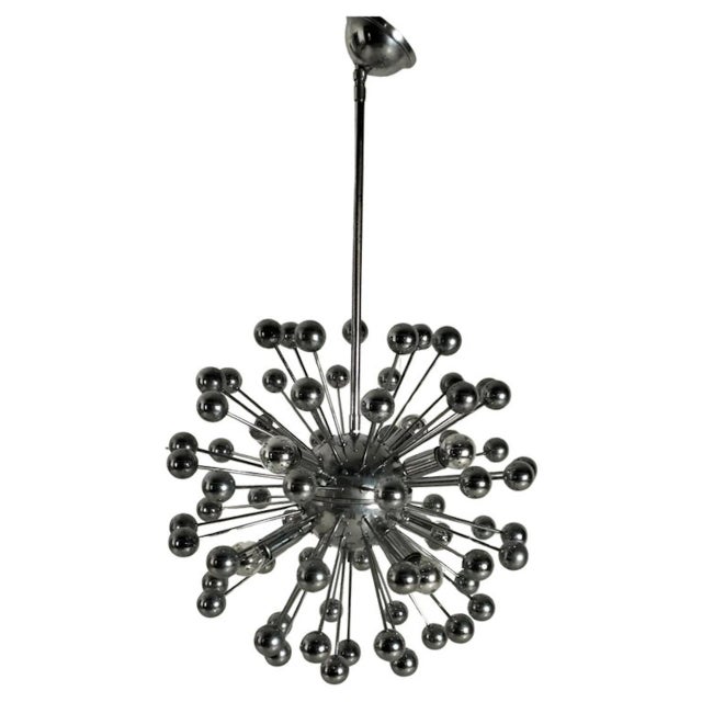 Space Age Sputnik Chrome & Steel Chandelier, 1970s For Sale - Image 11 of 11