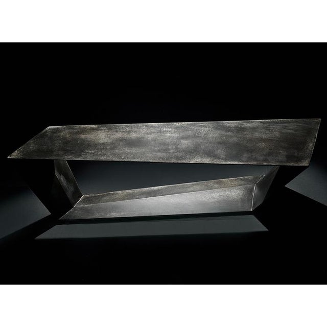 Noaxis bench, aluminium by orfeo studio dimensions: w 180 x d 55 x h 43 cm. Material: aluminium finish: patina finish...