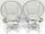Vintage Boho Chic White Wicker Peacock Fan Back Chairs With Custom Cushions Pair This spectacular pair of vintage...