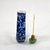 Vintage Blue and White Floral Chinese Snuff Bottle With Green Stone Top For Sale In Cincinnati - Image 6 of 8
