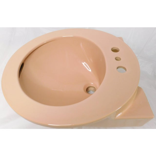 1970s Vintage Crane Vitreous China "Sun Tan" Drop-in Bathroom Sink For Sale - Image 10 of 15