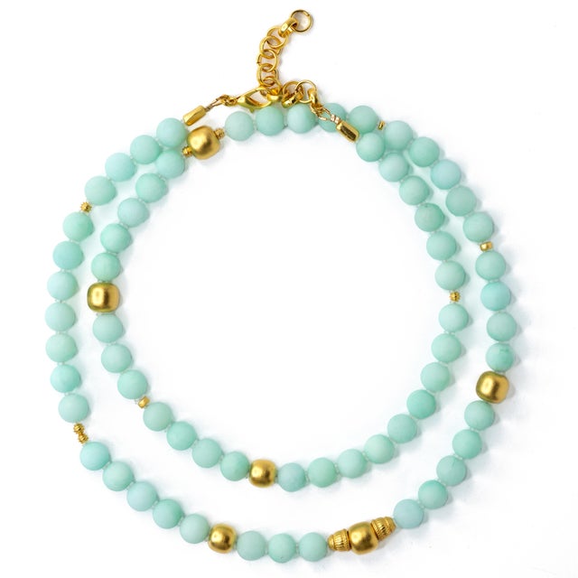 Mint Mint Green Chalcedony Necklace For Sale - Image 8 of 10