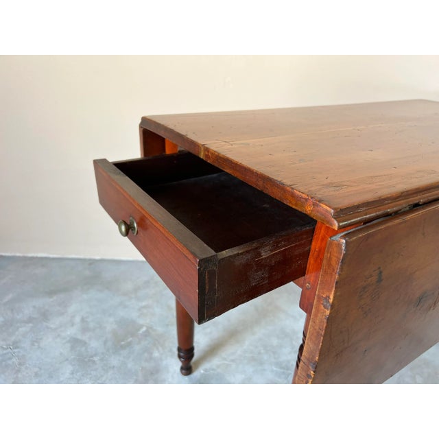 Late 19th Century 19th Century French Provincial Walnut Drop Leaf Console or Breakfast Table/ Sold For Sale - Image 5 of 12