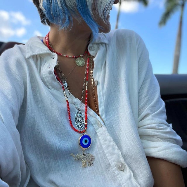 Spiritual Energy Beaded Yoga Choker Necklace For Sale - Image 10 of 14