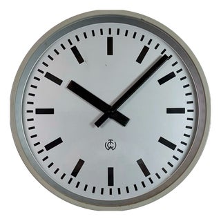 Vintage Industrial Station Wall Clock from TCW, 1960 For Sale