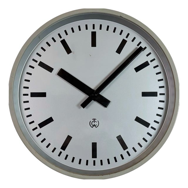 Vintage Industrial Station Wall Clock from TCW, 1960 For Sale