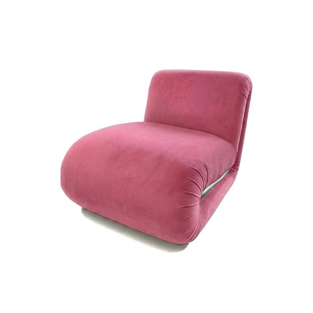 Frenesí Lounge Chair in Pink Velvet from Moanne For Sale - Image 4 of 8