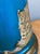 Cerulean Vintage Blue and Gold Decoupage Leopard Lamp For Sale - Image 8 of 18
