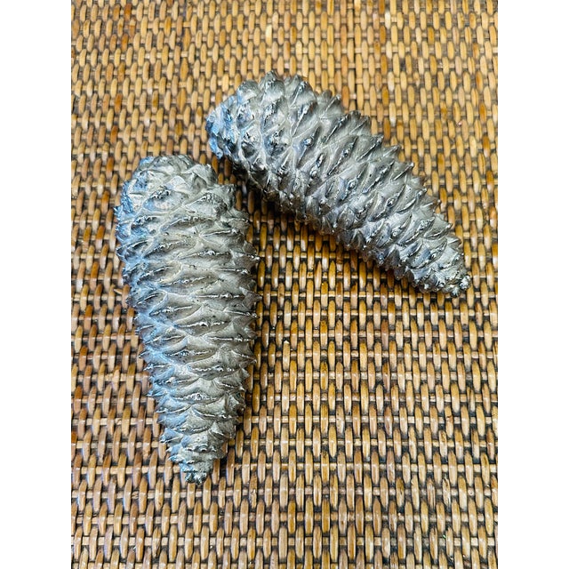 Vintage 1980’s Gumps Italian Solid Metal Pinecone Objets - A Pair For Sale - Image 9 of 10
