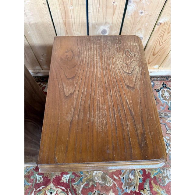19th Century Neo-Renaissance Bedside Tables in Carved Oak, 1970s, Set of 2 For Sale - Image 4 of 11