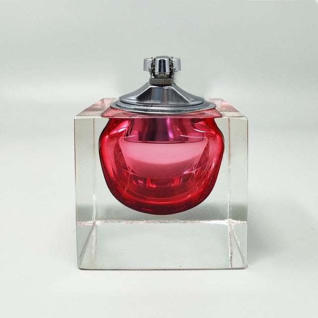 Vintage Italian Murano Sommerso Glass Table Lighter by Flavio Poli, 1960s For Sale - Image 6 of 9