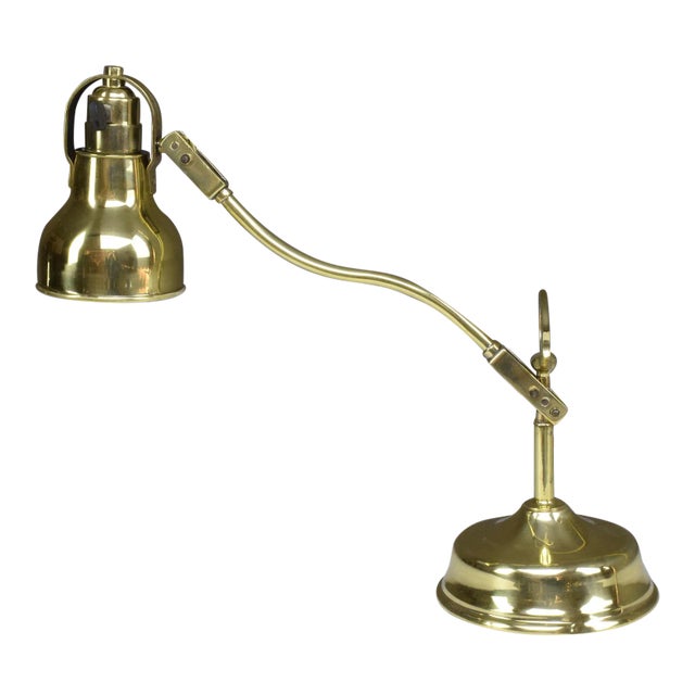 Early 20th Century French Brass Desk Lamp For Sale