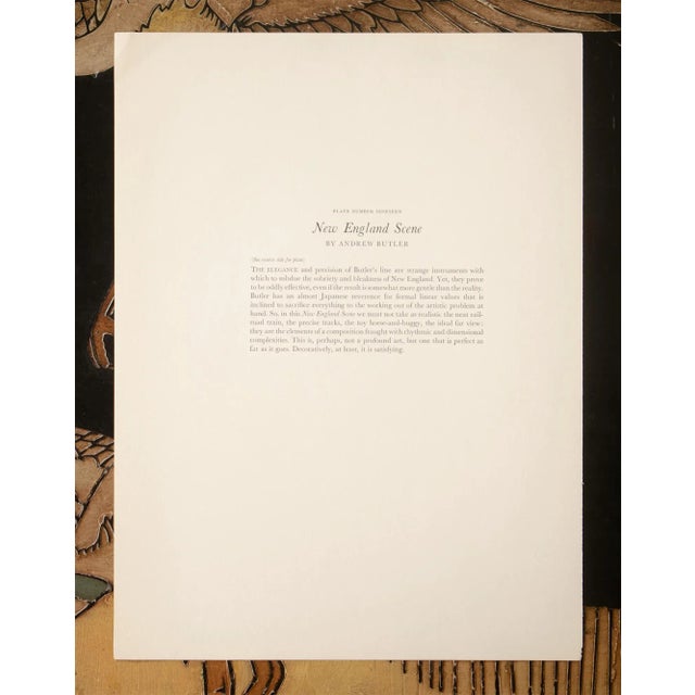 Paper 1939 After Andrew Butler "New England Scene", First Edition Period Offset Lithograph For Sale - Image 7 of 9