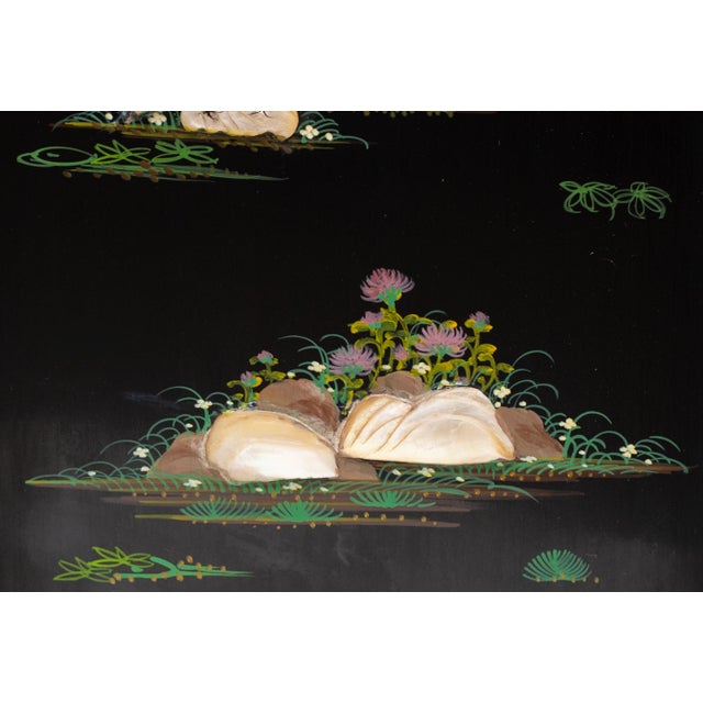 C. 1920-1940s Chinoiserie Inlaid Coromandel Screen For Sale - Image 11 of 18