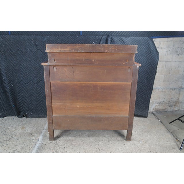 Antique Victorian Arts & Crafts Walnut Stepback Dresser Chest of Drawers For Sale - Image 10 of 12