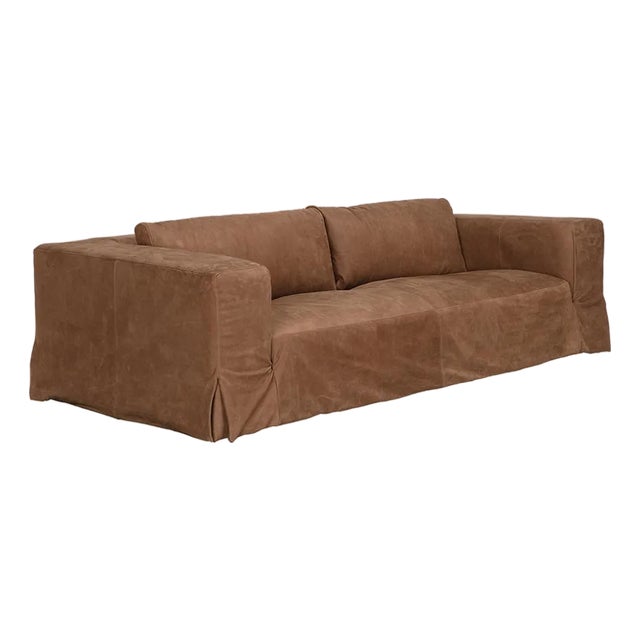 NOIR Plato Sofa, Orris Brown Leather For Sale