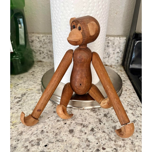 Boho Chic Vintage Teak Wood Articulated Toy Monkey From Denmark For Sale - Image 3 of 6